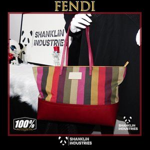 🤍🐼FENDI🐼🤍 Multicolor Roll Bag Tote Rare!